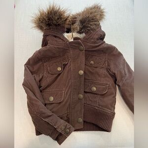 GAP Kids Brown Puffer Jacket with Hood